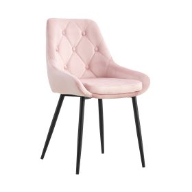 Modern Pink Velvet Dining Chairs