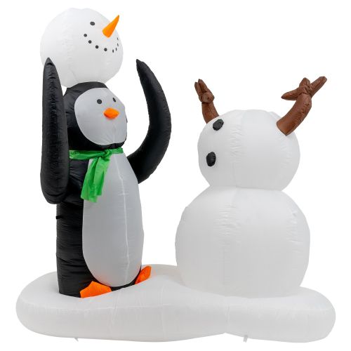 7 Foot Christmas Inflatable Penguin and Snowman Outdoor Decorations with Build-in LED Lights 7 Foot Christmas Inflatable Penguin and Snowman Outdoor Decorations with Build-in LED Lights