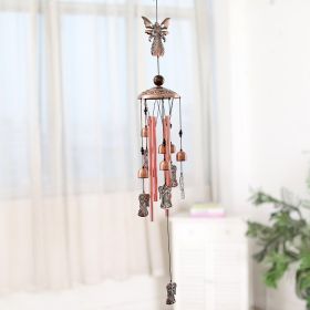 1pc Vintage Metal Butterfly Turtle Iron Owl Animal Wind Chime Home Courtyard Living Room Decoration Copper Outdoor Hanging Ornament (style: Angles)