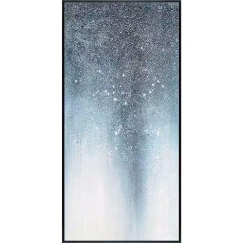 Large Original Hand Painted Abstract Textured Modern Blue Oil Painting On Canvas Wall Art For Living Room Home Decor No Frame