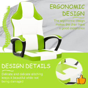 Gaming Chair Office Desk Chair, Wide Computer Chair for Heavy People, E-Sports Video Game Chairs for Adults (Color: Green)